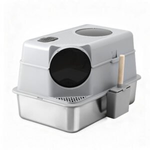 Cat Litter Box Large Stainless Steel High Sided Pet Toilet Odour Control