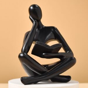 Abstract Reading Thinker Statue for Home Decor