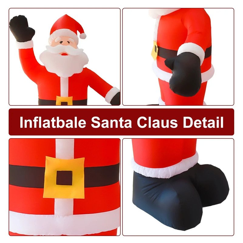 8ft Inflatable Santa Claus with LED Lights - Image 3