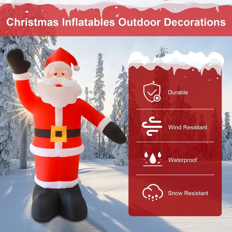 8ft Inflatable Santa Claus with LED Lights - Image 4