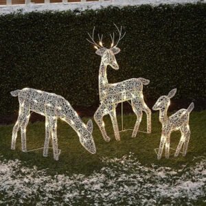 Lighted Reindeer Family Christmas Decoration