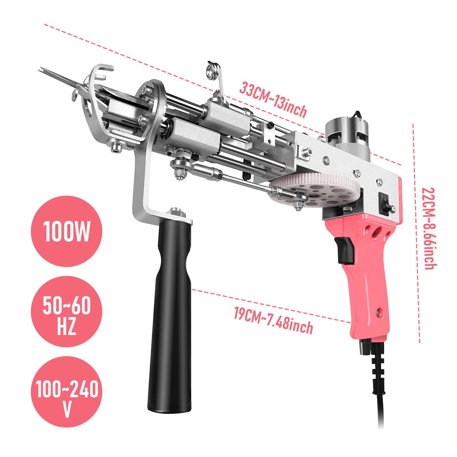 2-in-1 Tufting Gun — Cut & Loop Pile (Pink) - Image 2