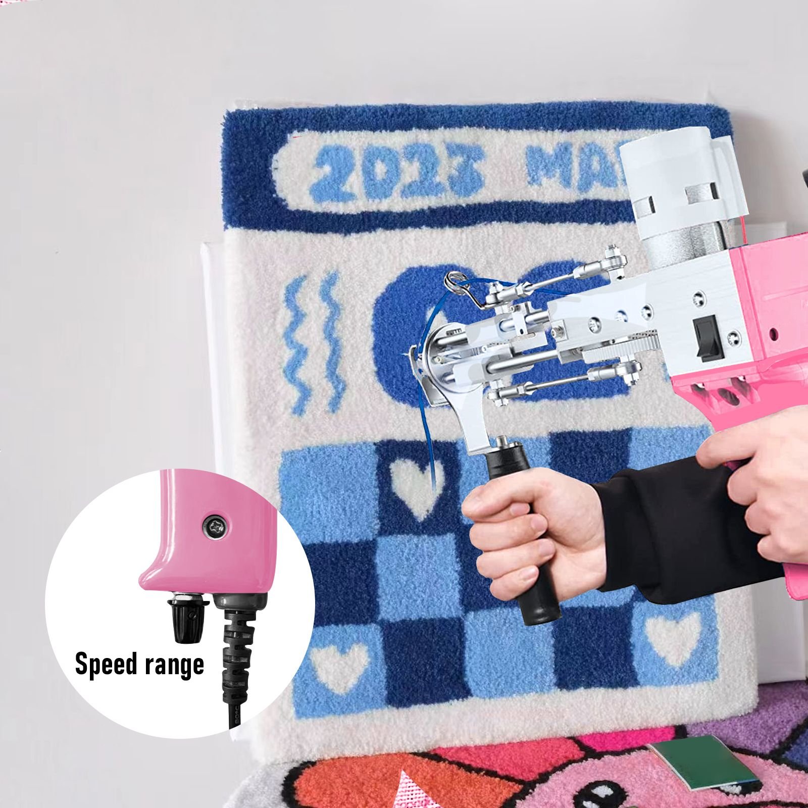 2-in-1 Tufting Gun — Cut & Loop Pile (Pink) - Image 4