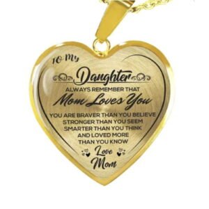 To My Daughter Heart Pendant Necklace