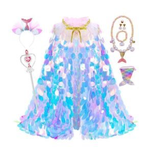 9Pcs Princess Dress-Up Clothes Mermaid Dress-Up Cape Kit