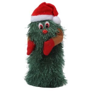 Tabletop Christmas Tree Musical Rotatable Cute Plant Shape Christmas Tree Figurine Decoration