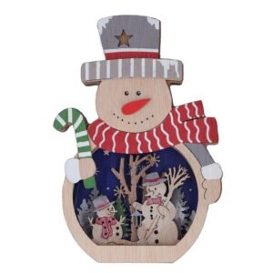 Luminous LED Wooden Christmas Ornament