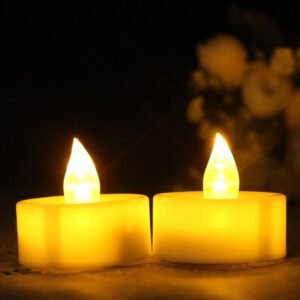 LED Electronic Candle 12 Pack Remote Control Always Bright Yellow light-frosted head