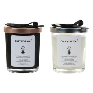 ONLY FOR YOU Scented Candle Soy Wax Bow Cover Bright White-English Pear & Freesia-Bow Rose Gold Cover