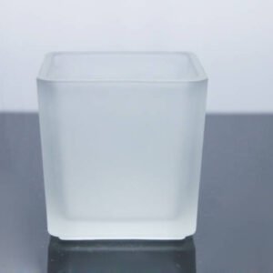 20 Pack Square Cube Frosted Glass 5cm Tealight Candle Holder Festival Decor Wedding Propose Parties Holiday and Home Decor