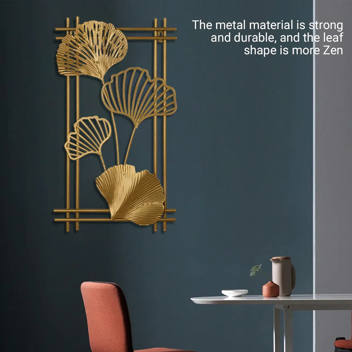 3D Metal Leaf Wall Hanging — Chinese Style - Image 5