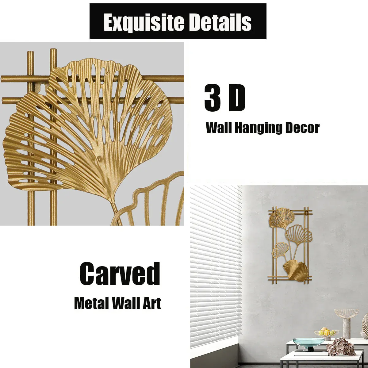 3D Metal Leaf Wall Hanging — Chinese Style - Image 7