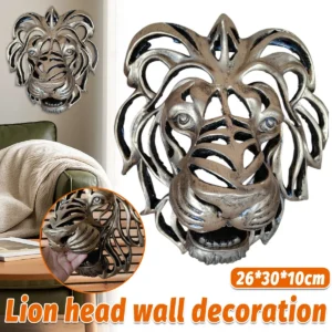 Lion Head Wall Sculpture — Resin