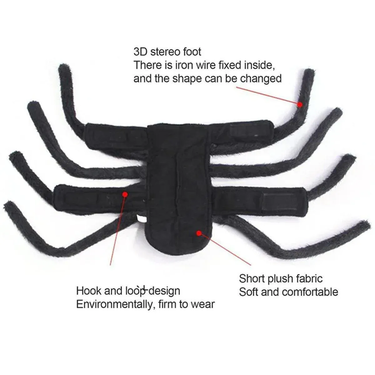 Pet Spooky Big Spider Halloween Costume Dress Up for Dogs Cats and Small Pets - L - Image 7
