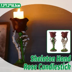 Skeleton Hand Rose Candle Holder Decoration Gothic Style Durable Resin Halloween