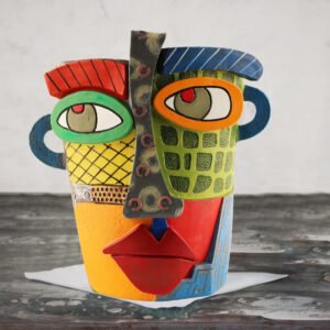 Abstract Face Planter Pot, 18.5cm