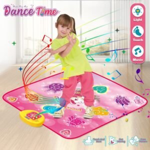 2-Pack Kids Multifunctional Electronic Dance Mat(100x87CM) - Unicorn & Purple Ornament Theme Play Mat with Sound Recognition for Early Education and Physical Exercise