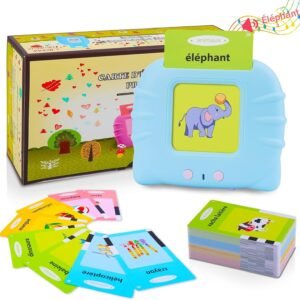 Blue Cat [Plain English] [112 Cards 224 Contents] Bilingual Early Learning Flash Card Reader - Interactive Audio Toy for Toddlers