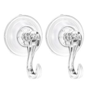 2-Pack Suction Cup Wreath Hooks, 5kg Hold, Residue-Free, Glass & Tiles