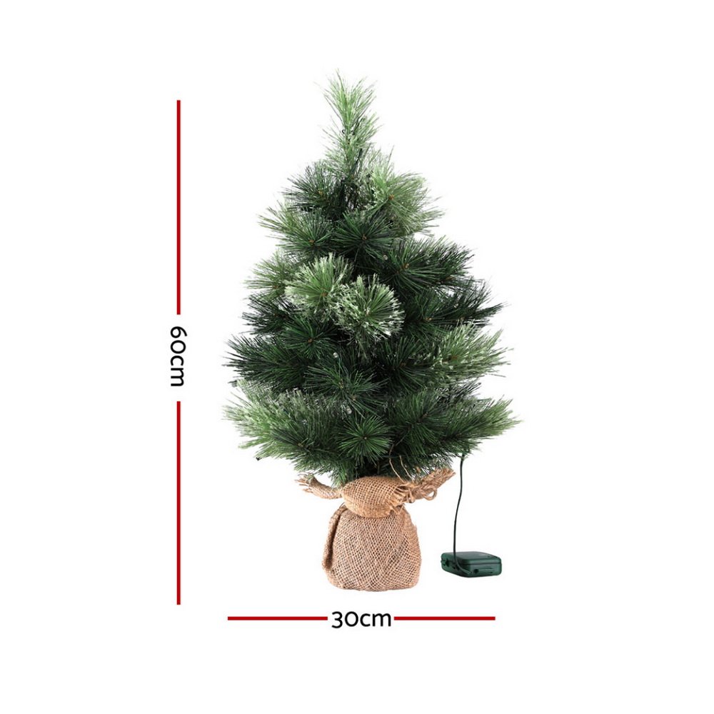 Christmas Tree 60CM Mini Tabletop 8 Light Modes Timer Xmas Tree - Image 2