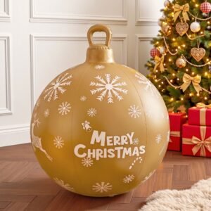 Christmas Inflatable Ball Bauble 60cm Outdoor Decoration Gold