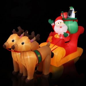 Christmas Inflatable Santa Sleigh 2.2M Illuminated Decorations