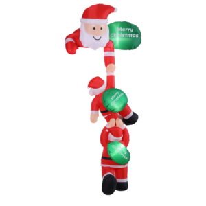 Christmas Inflatable Climbing Santa 2.5M Height LED Decorations Illuminated