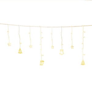 3m Christmas Icicle Lights, 138 Warm White LEDs, 12 Drops, Battery