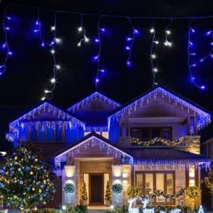 20M Christmas Lights Icicle Light 800 LED Blue White Decor Jingle Jollys