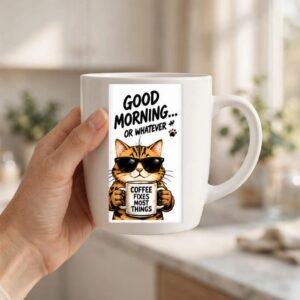 Good Morning Or Whatever Cat Coffee Mug