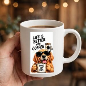 Life Is Better With Coffee Dog Coffee Mug