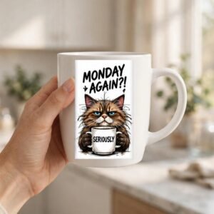 Monday Again Cat Coffee Mug