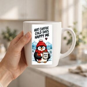 Hot Coffee Cold Days Penguin Coffee Mug