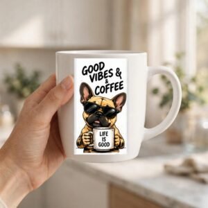 Good Vibes And Coffee Dog Coffee Mug