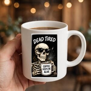 Dead Tired Skeleton Coffee Mug