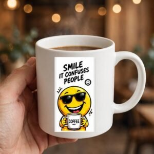 Smile It Confuses People Smiley Coffee Mug