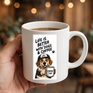 Life Is Better With Dogs And Coffee Mug