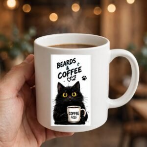 Beards And Coffee Cat Coffee Mug