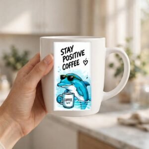 Stay Positive Dolphin Coffee Mug