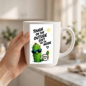 Tough Outside Soft Inside Cactus Coffee Mug