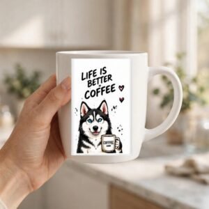 Life Is Better Husky Coffee Mug