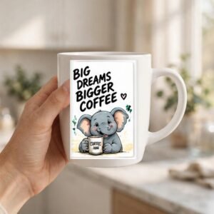 Big Dreams Bigger Coffee Elephant Coffee Mug